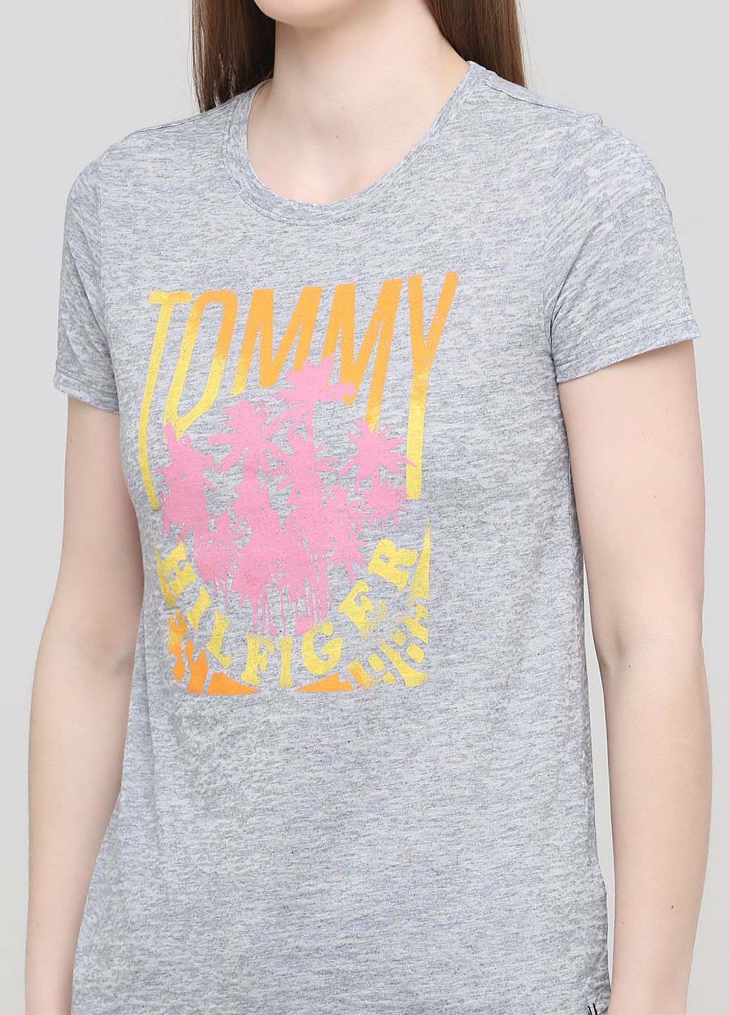 Светло-серая летняя футболка th1324w Tommy Hilfiger