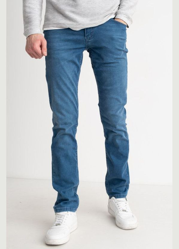 Синие демисезонные прямые джинсы мужские синего цвета Let's Shop