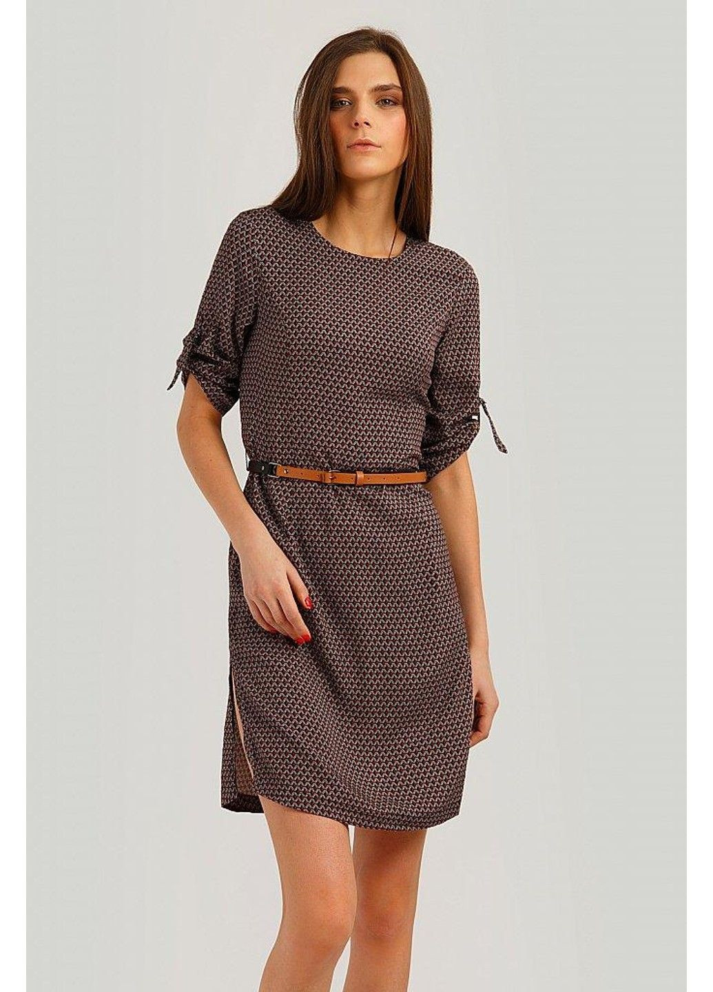 Чорна повсякденний сукня b19-11049-101 а-силует Finn Flare з геометричним візерунком