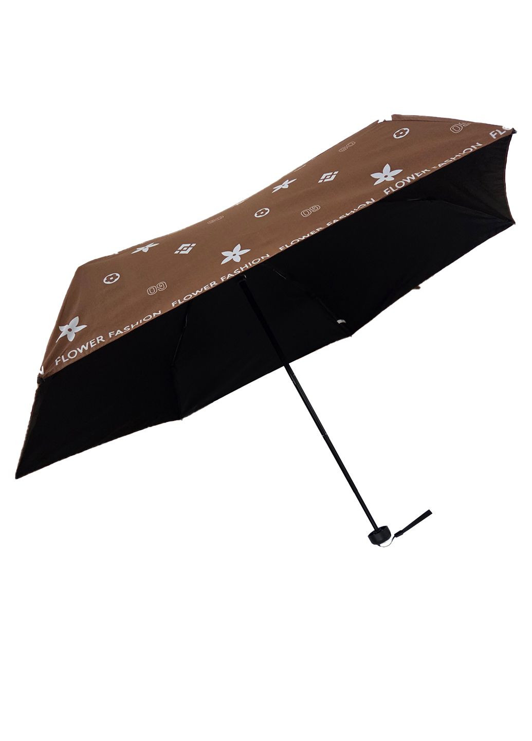 Коричневый мини зонтик карманный RST маленький система антиветер (349722967)