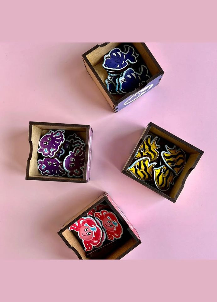 Деревянная настольная игра "Морские жители-1" (ПСД003) PSD003 сортер-комодик Ubumblebees (315022865)