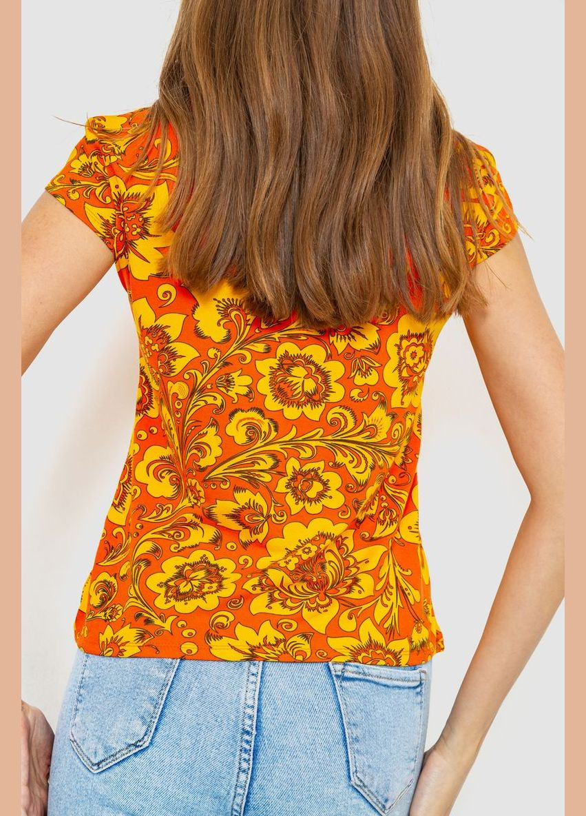 Оранжевая футболка женская разноцветная Ager 186R124
