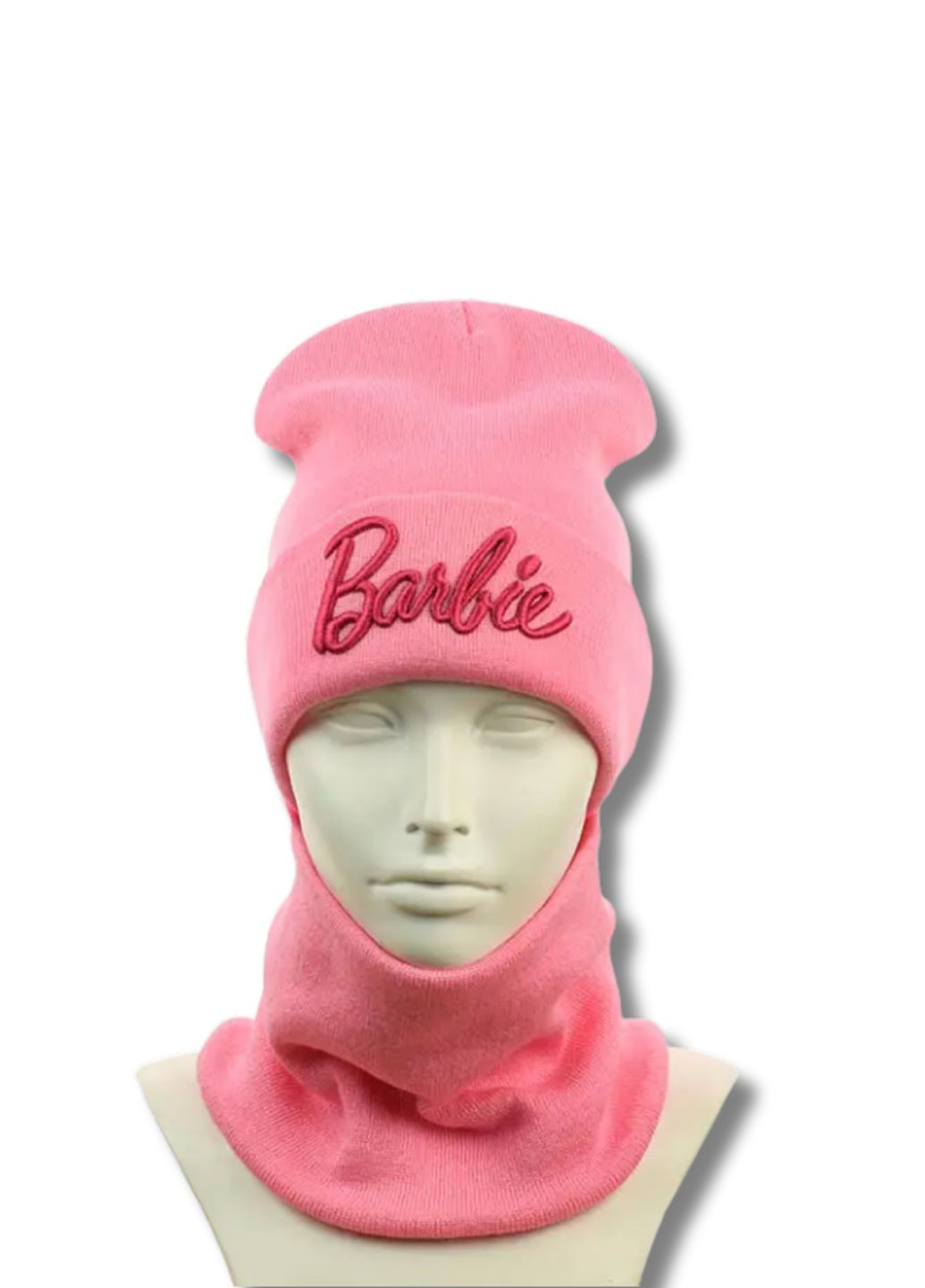 Детский демисезонный комплект шапка + снуд Барби / Barbie No Brand Дитячій комплект (361660373)