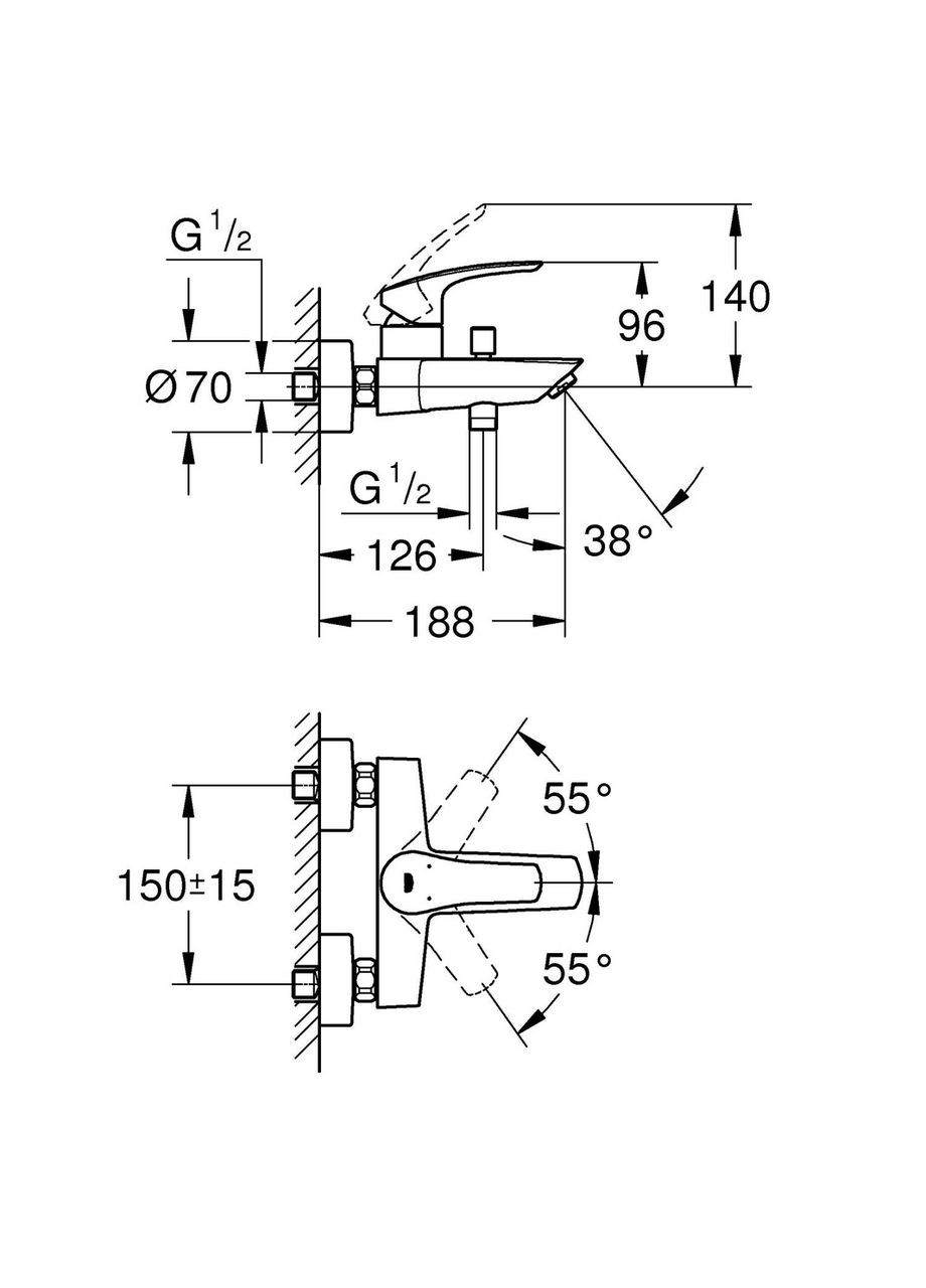Змішувач для ванни Eurosmart (333002433) Grohe (369933212)