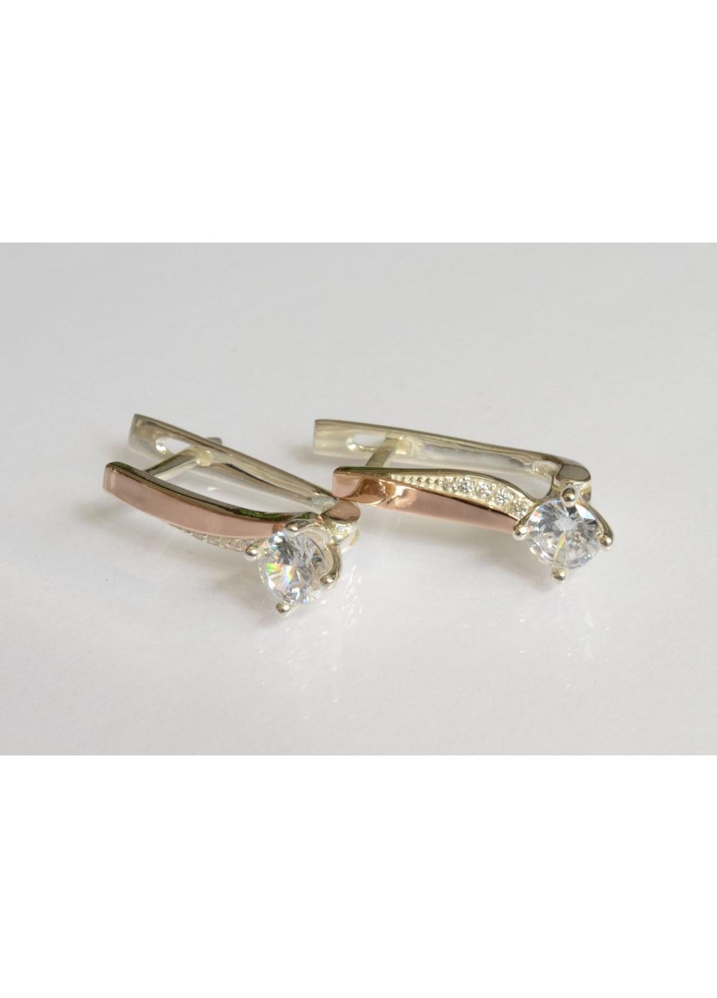 Срібні сережки з золотими пластинами Silver Style (367113158)