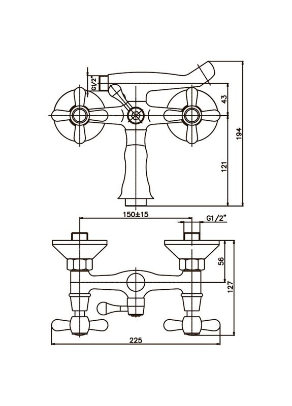 Змішувач для ванни DOMINOX 142 матовий (HB0066) Haiba (315151674)