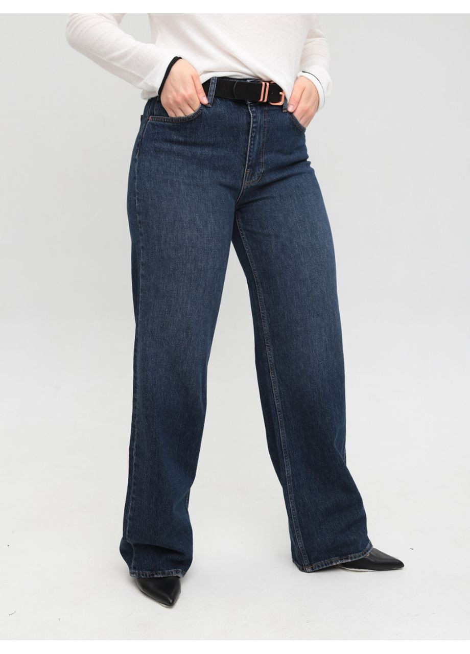 Джинси жіночі темно-сині палаццо Палаццо Cracpot - (358501750)