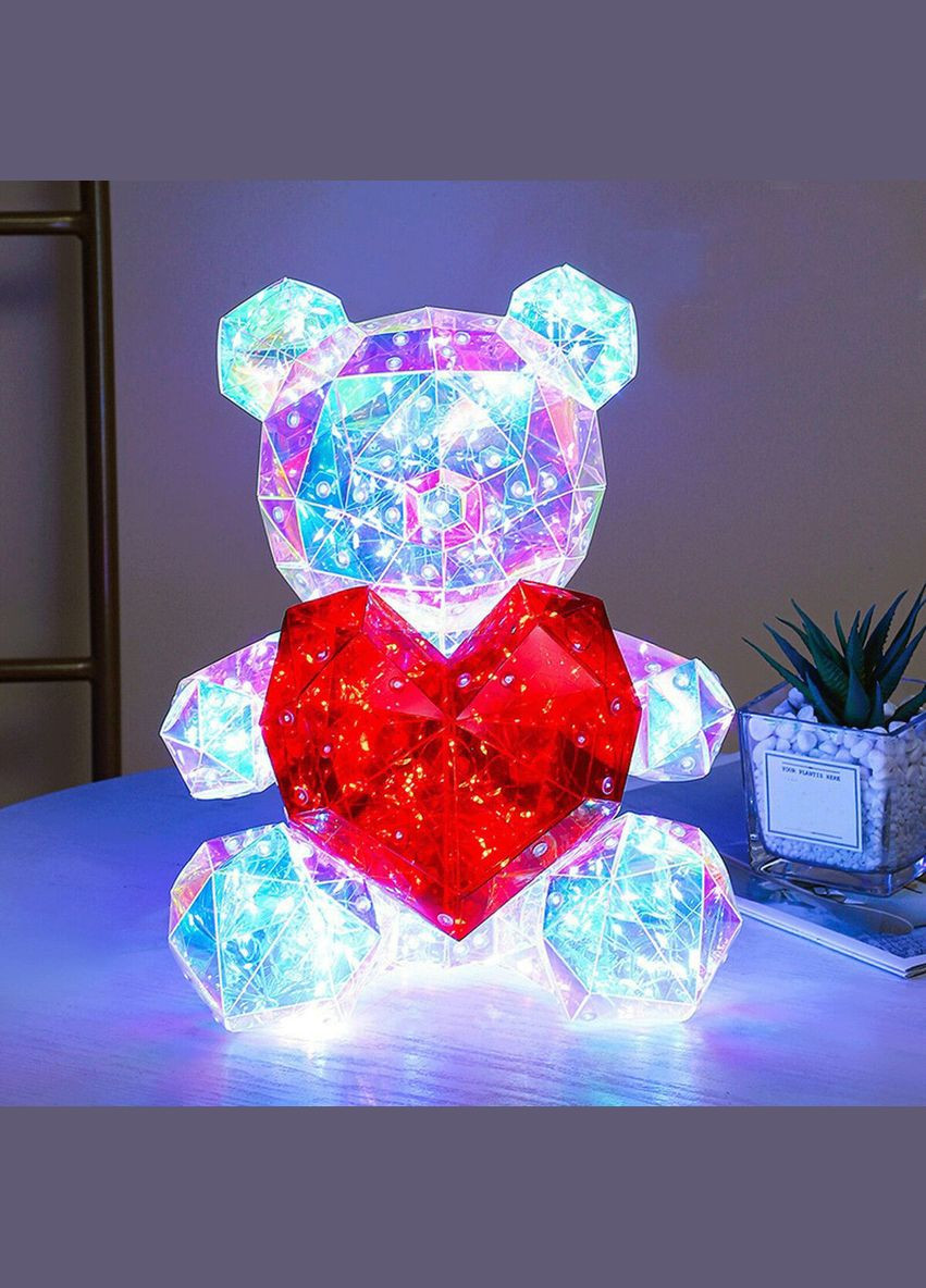 Світлодіодний нічник ведмедик з червоним серцем у подарунковій коробці 30см LP1 Bear UFT lp1bear (291120019)