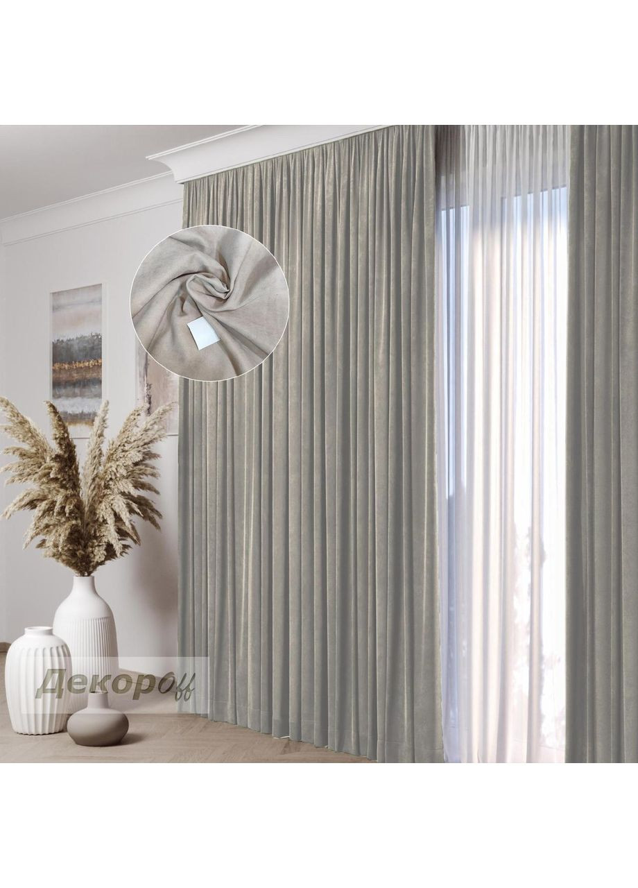 Штора Микровелюр Светлобежевый 1 шт 150х240 No Brand (353829234)