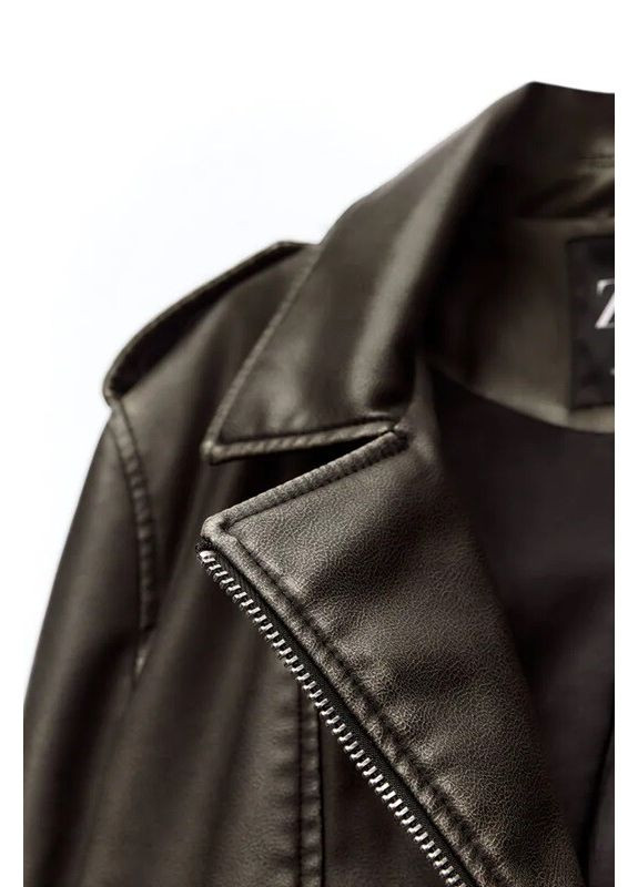 Коричнева куртка косуха оверсайз 4341/703 Zara