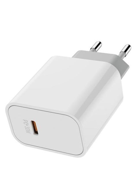 Мережевий зарядний пристрій, White, 30 Вт, USB Type-C, Quick Charge 3.0, Power Delivery, USB Auto ID (CW-CHS038PD-WT) Colorway (315436091)