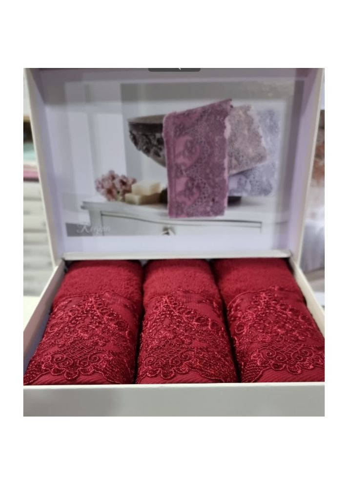 Набір кухонних рушників Regina bordo 3-30x50 Tivolyo Home однотонний бордовий