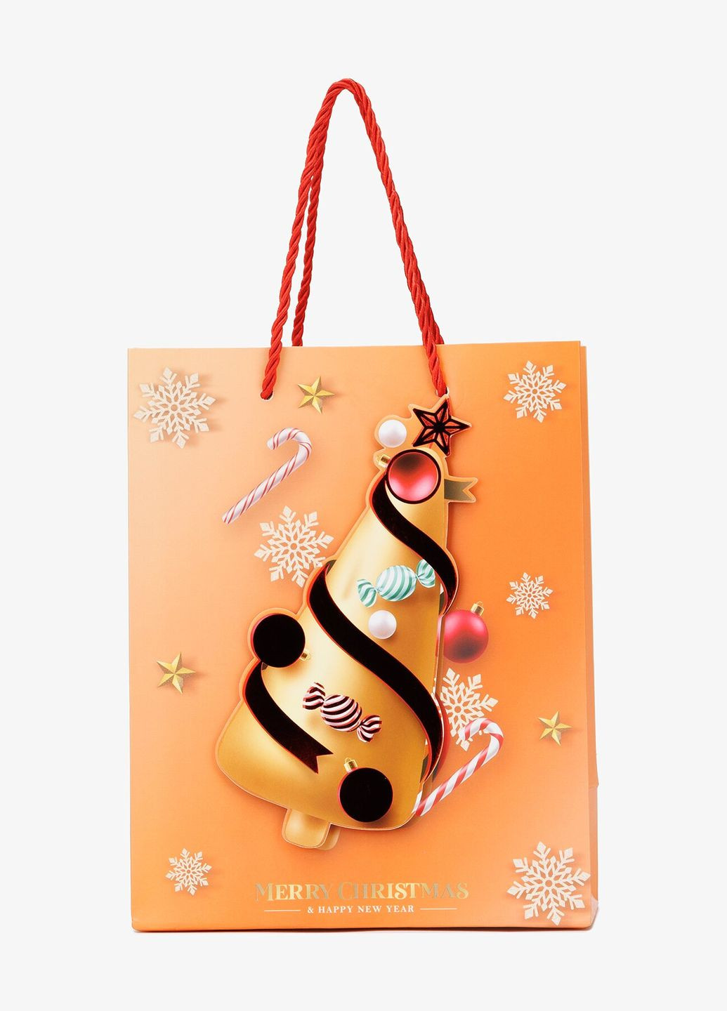 Пакет подарочный новогодний JZ05107 Оранжевый (NY) shop (2000990854629) No Brand (362895987)