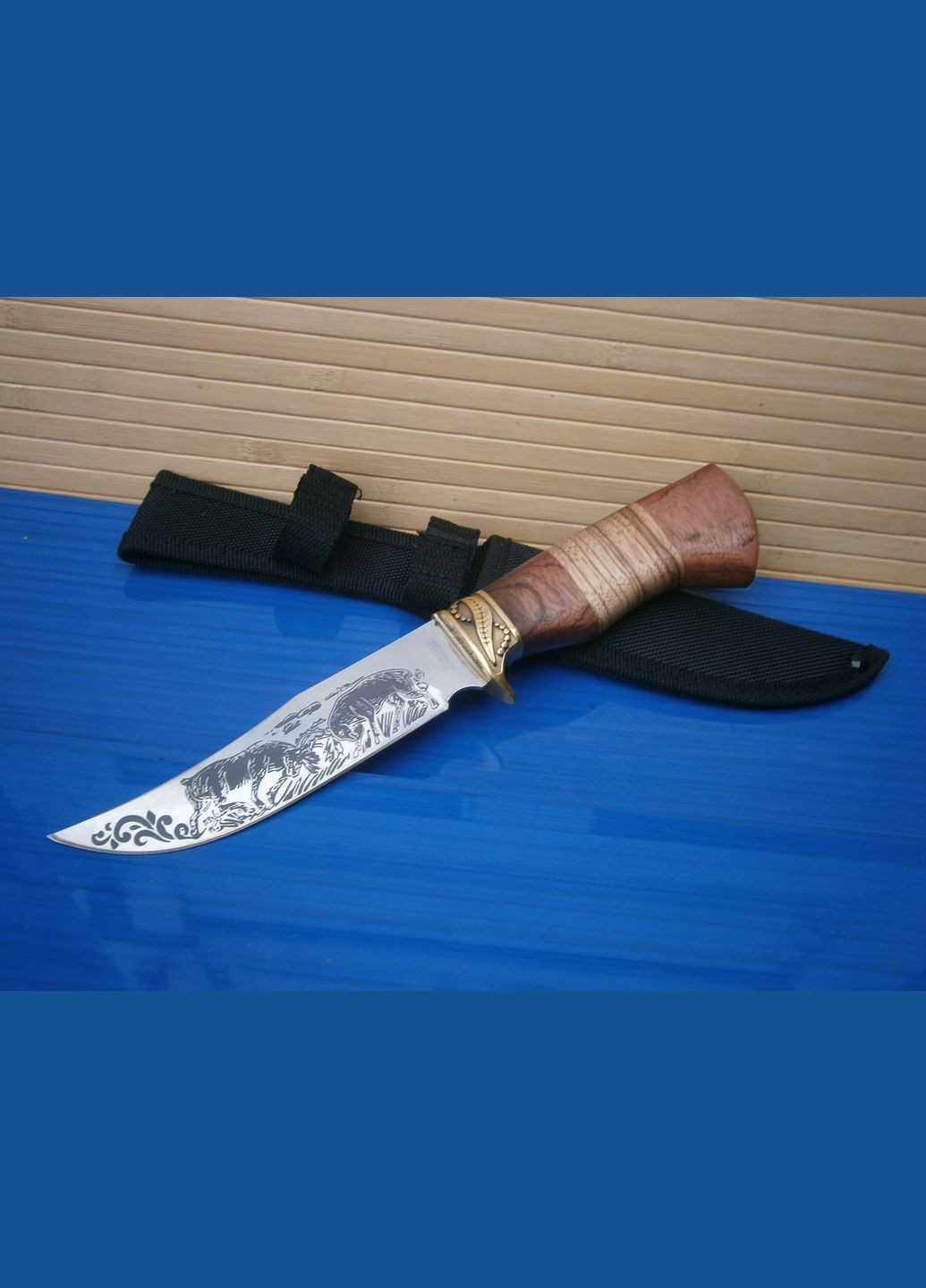 Ніж мисливський Лось - 3386 в чохлі 28 см No Brand (302391837)