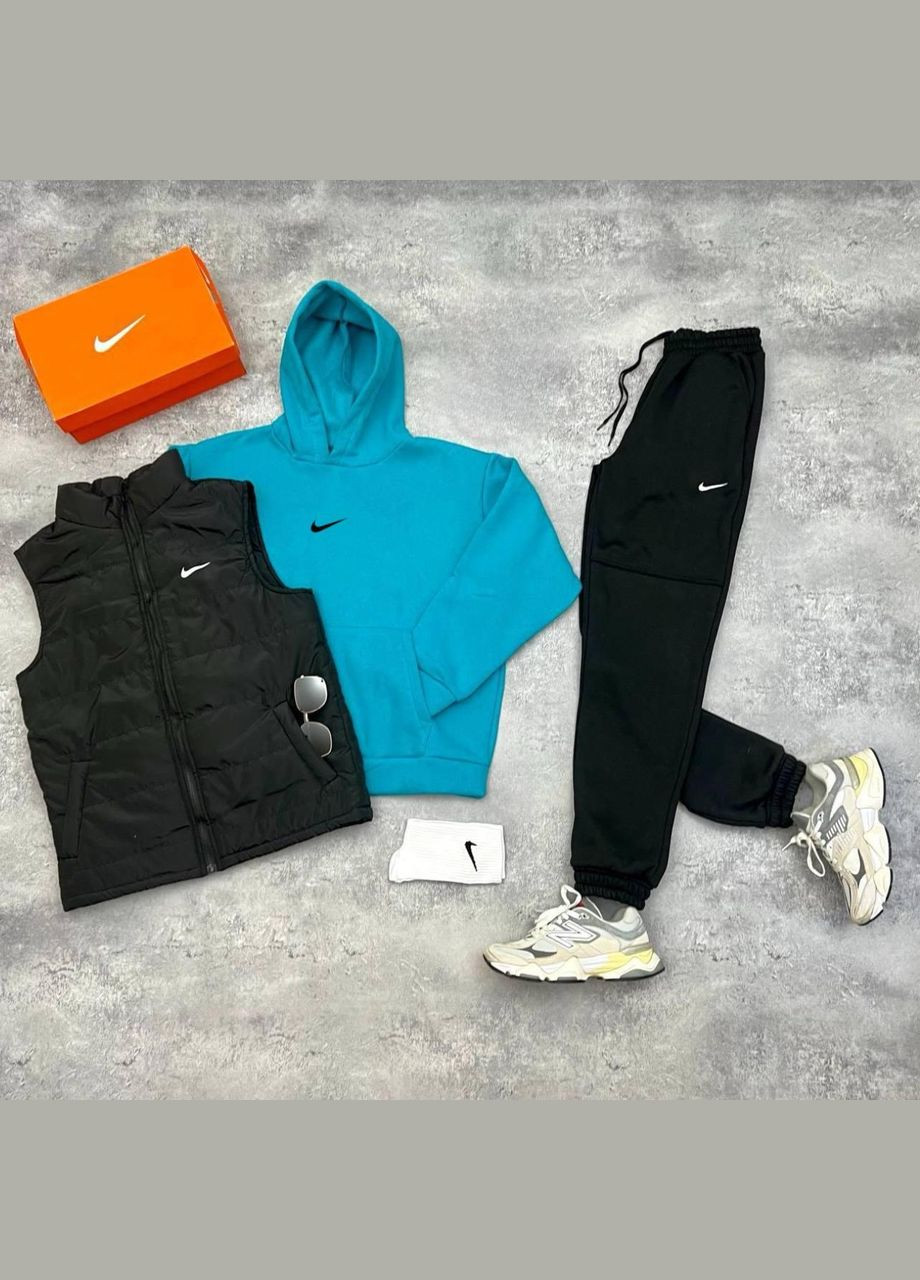 Стильний чоловічий спортивний костюм Nike з жилеткою синій No Brand (322265987)