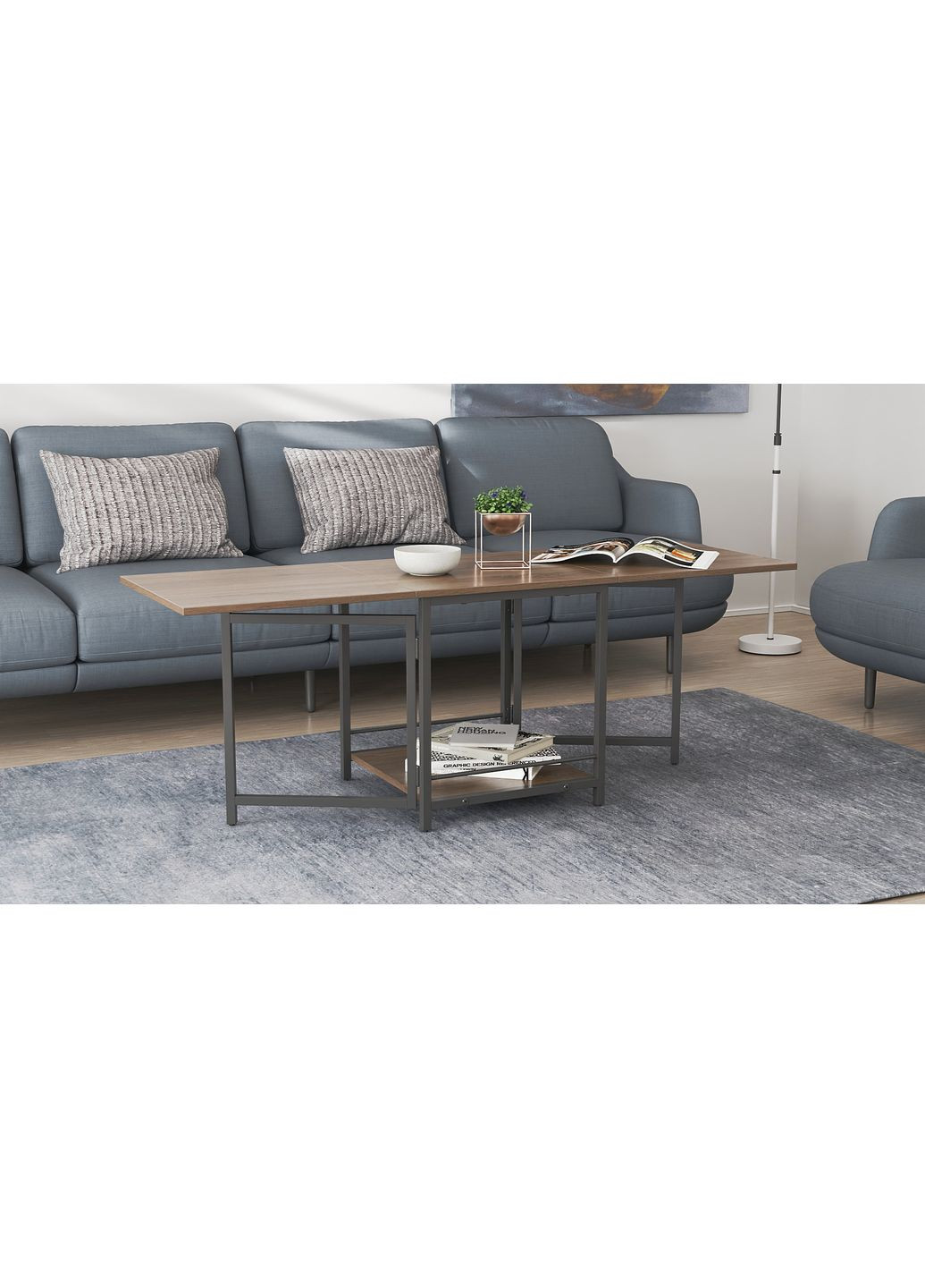 Стіл журнальний трансформер Куб Комбо 540x532x500 Чорний метал ДСП 16 мм (FRD-105154) Ferrum-decor (353500630)