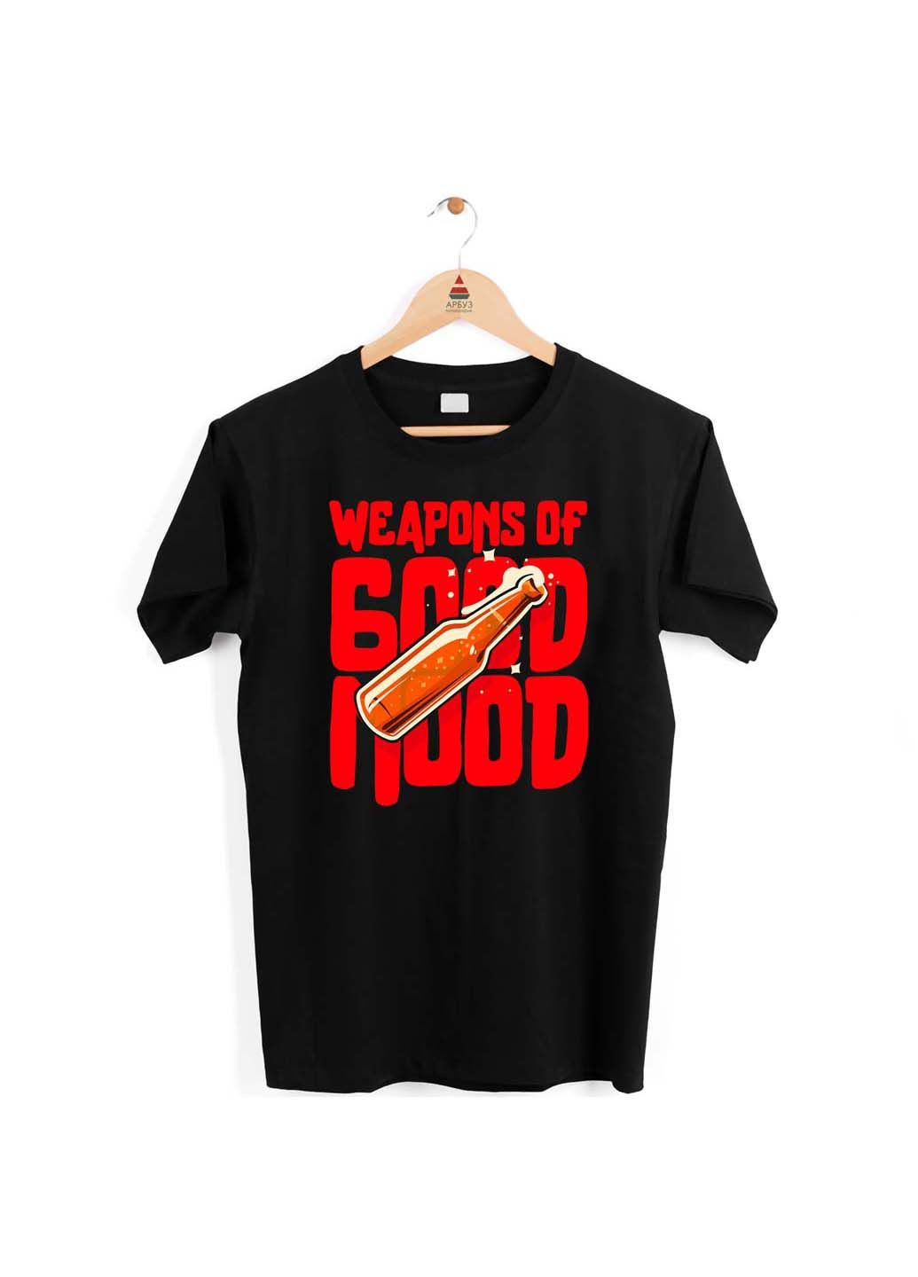 Черная футболка weapons of good mood Кавун