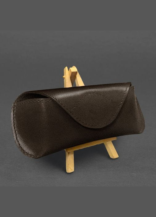 Кожаный чехол для очков с клапаном на магните Темно-коричневый Краст (A-027719) BlankNote (330144476)