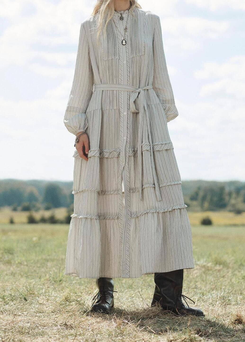 Комбинированное платье Zara в полоску