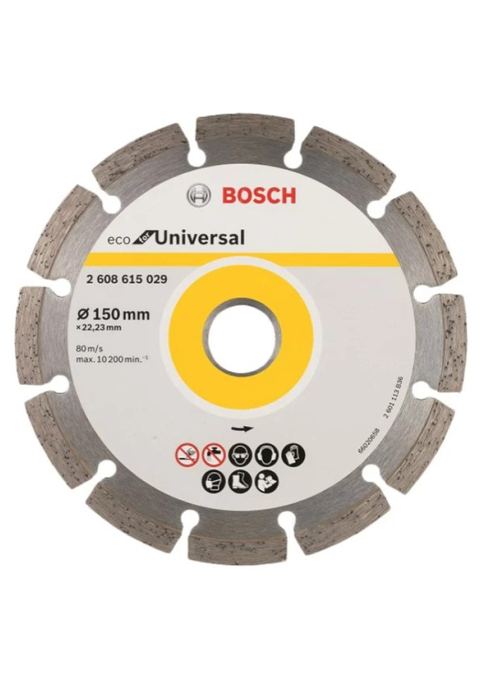 Алмазный диск ECO Universal (150х22.23 мм) круг отрезной сегментный по бетону (21704) Bosch (267819168)
