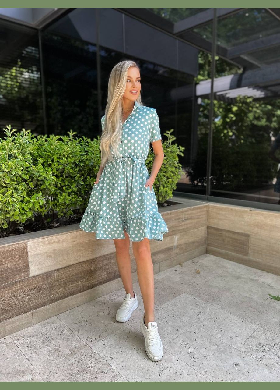 Оливкова сукня весна/літо тканина софт No Brand