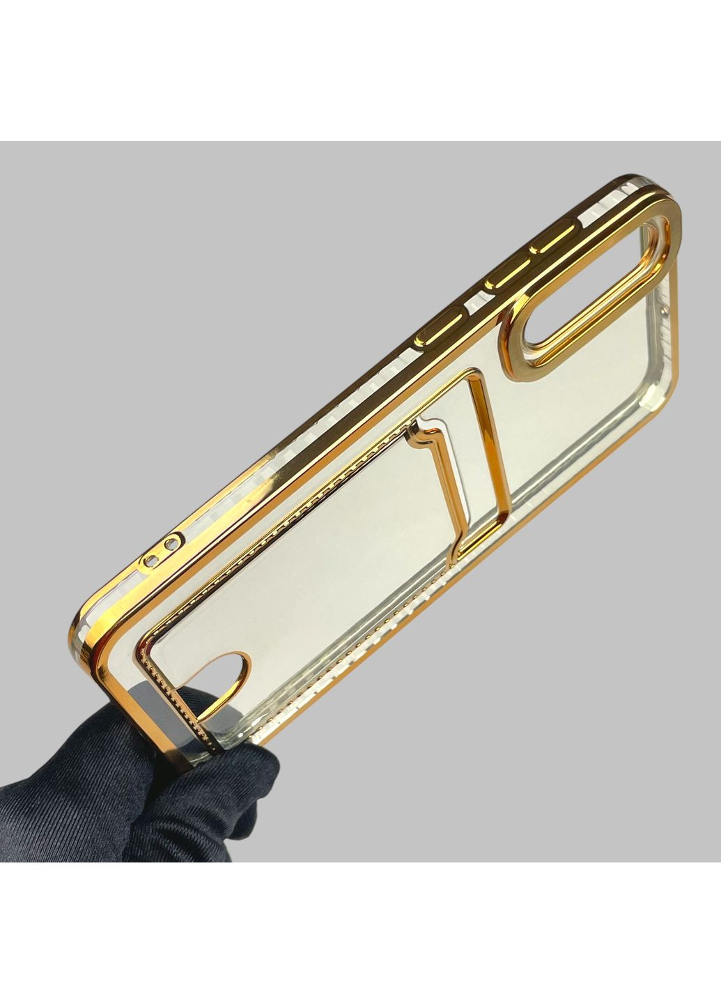 Чохол для Galaxy A50s (SM-A507F) із золотою окантовкою з кишенькою для карток на самсунг а50с золотий Samsung (366020871)