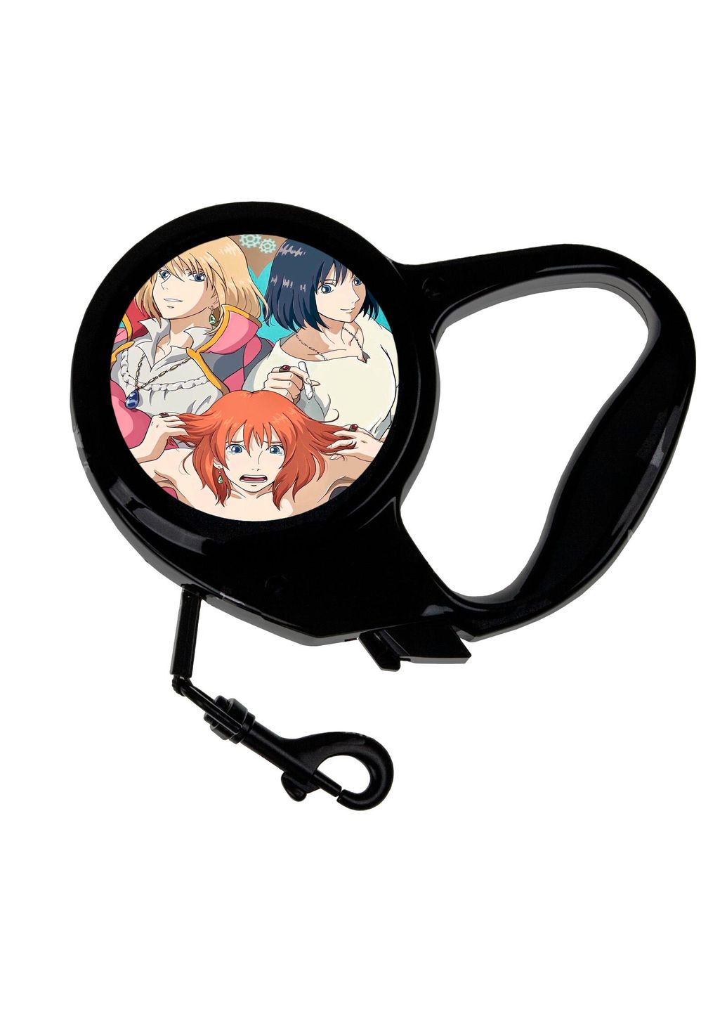 Повідець-рулетка для тварин із принтом Аніме Ходячий замок #0003 3 м чорний No Brand (309154996)