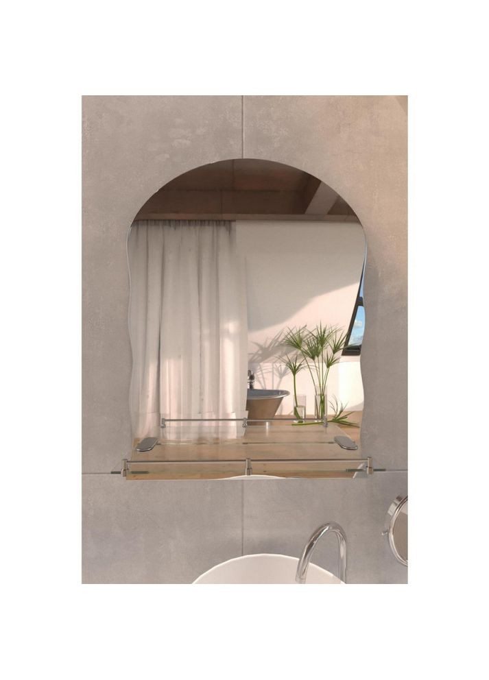 Дзеркало Anny 140. 425х575х105 настінне з поличкою прямокутне з дугоподібним верхом та фігурними боками LD78AN4557 LIDZ 07.02 (346492245)