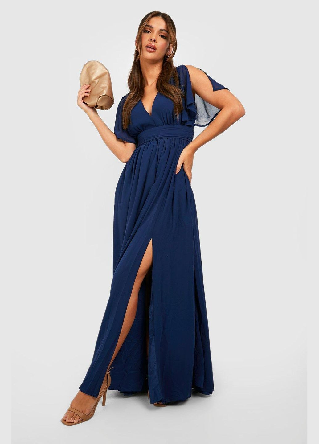 Темно-синее платье Boohoo