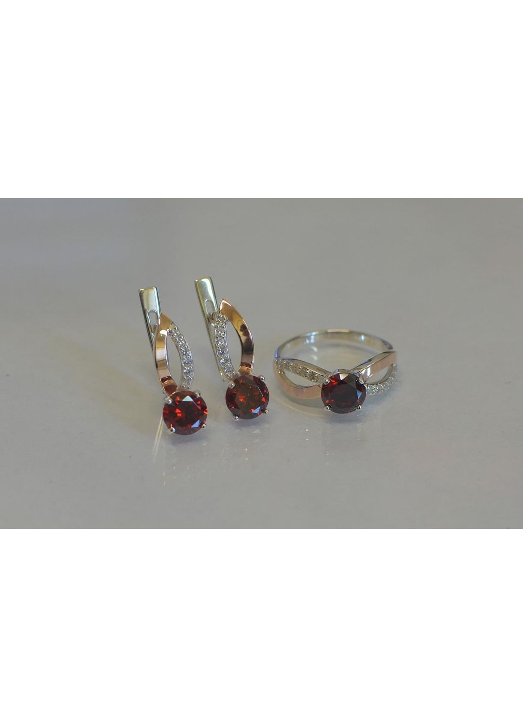 Серебряный комплект со вставками из золота Silver Style (367268363)