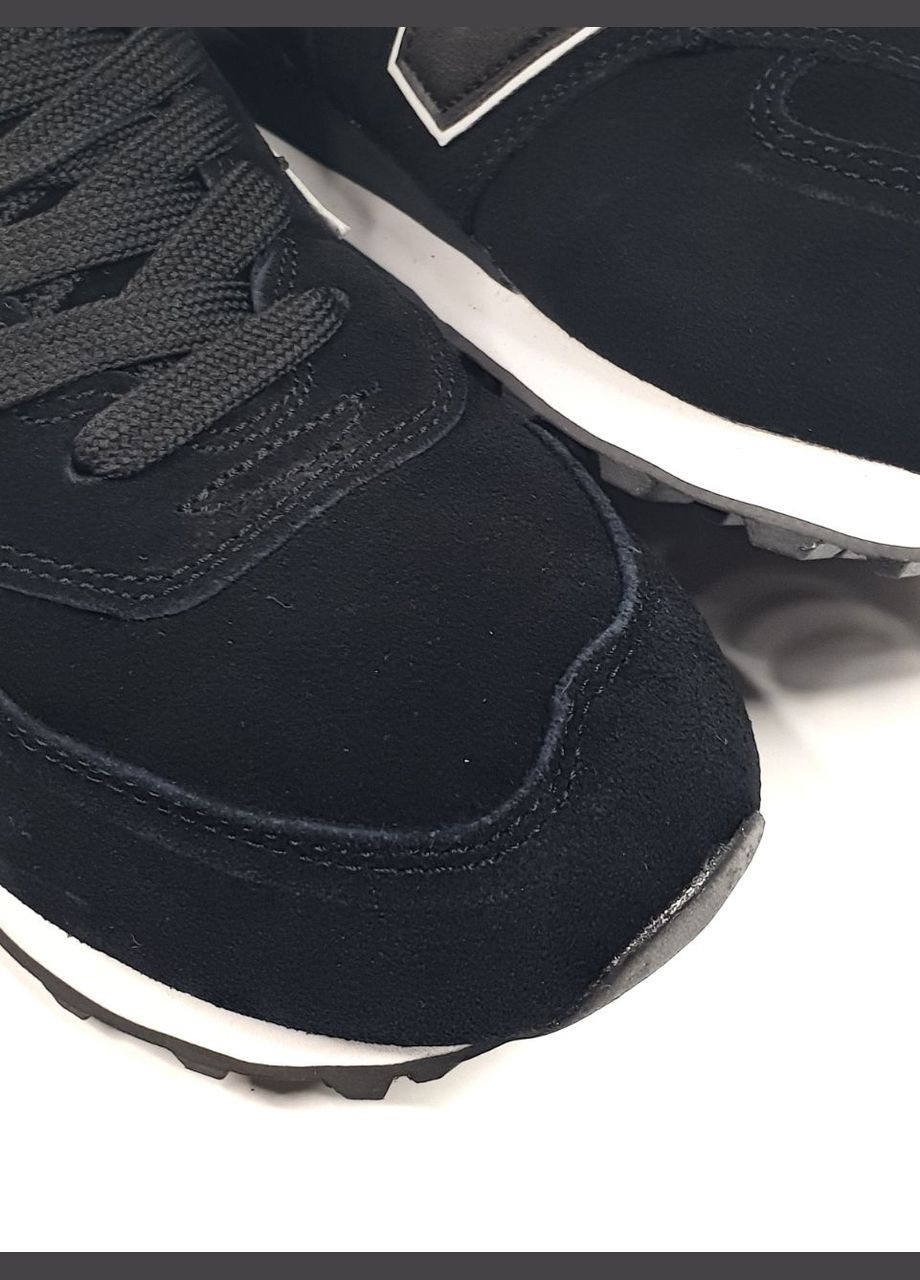 Кроссовки зимние женские и мужские New Balance 574 winter high black white fur | Нью Беланс 574 высокие черные белые с мехом No Brand чёрные зима (308360661)