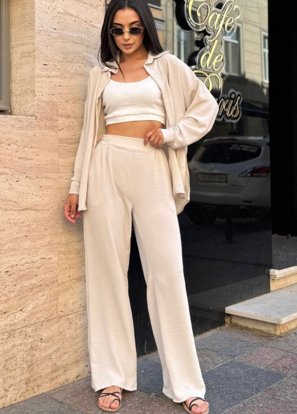 Костюм-двойка: свободная рубашка и брюки палаццо Україна (328432644)