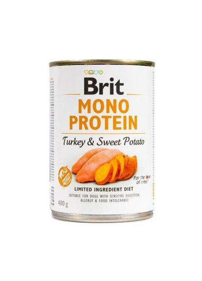 Влажный корм Brit Mono Protein Turkey & Sweet Potato для собак, с индейкой и бататом, 400 г (*) Brit Care (322590114)