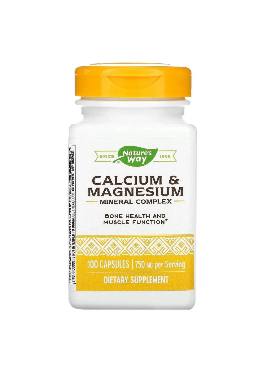 Кальцій і магній (Calcium and Magnesium) 750 мг 100 капсул Nature's Way (361119169)
