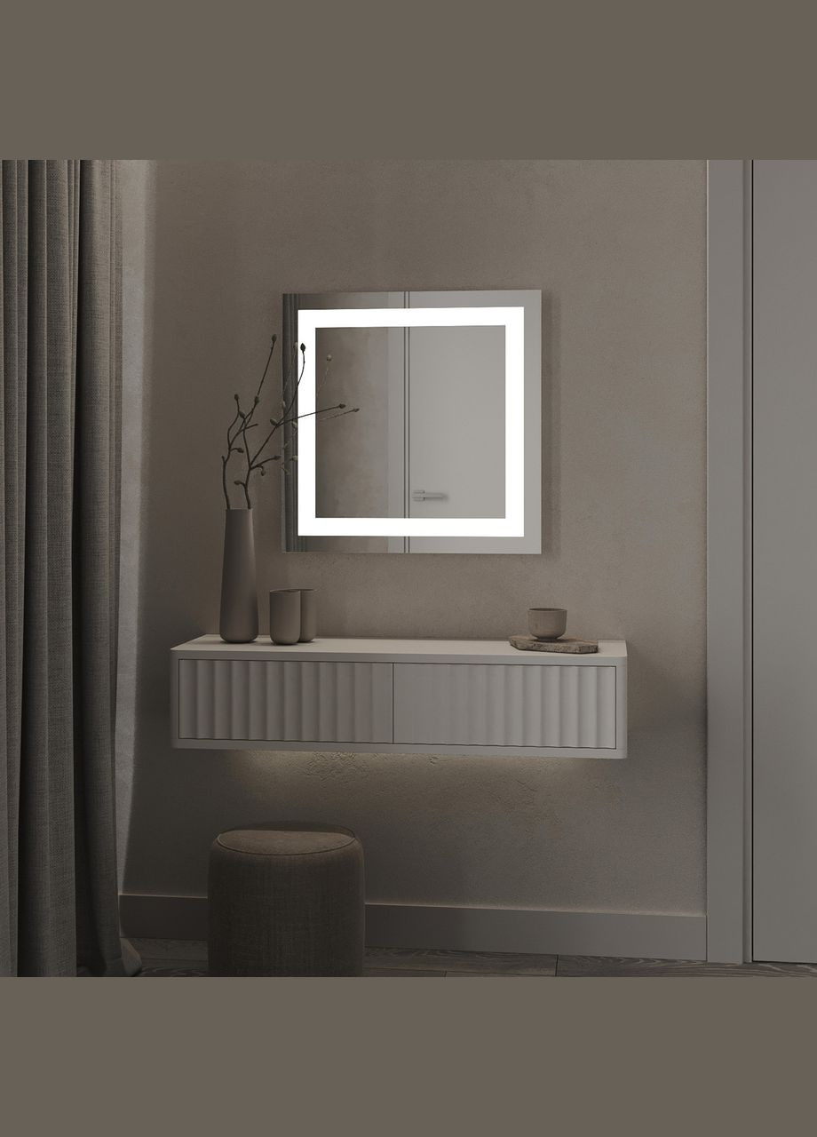 Стильне дзеркало з підсвіткою у ванну, спальню або вітальню Мілан 1500×700 MORELI (335422870)