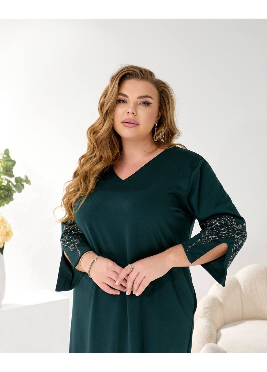 Изумрудное праздничный, повседневный, деловое, кэжуал женское платье елегантное силуэтная Style Point бабочки