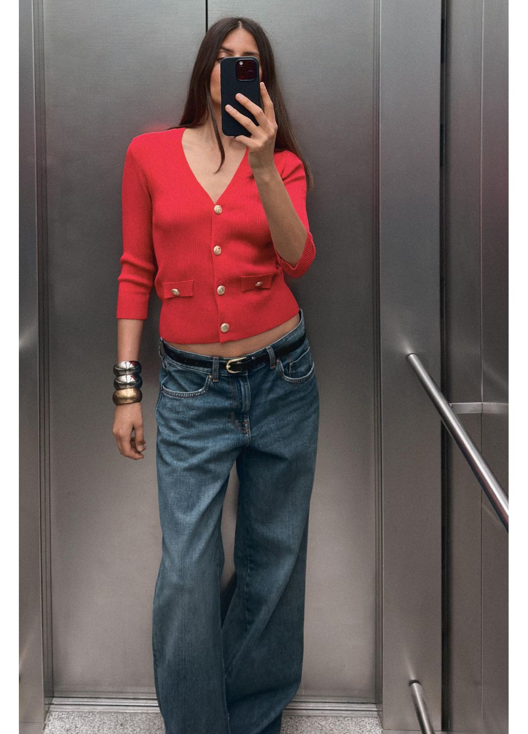 Красный демисезонный кардиган Zara