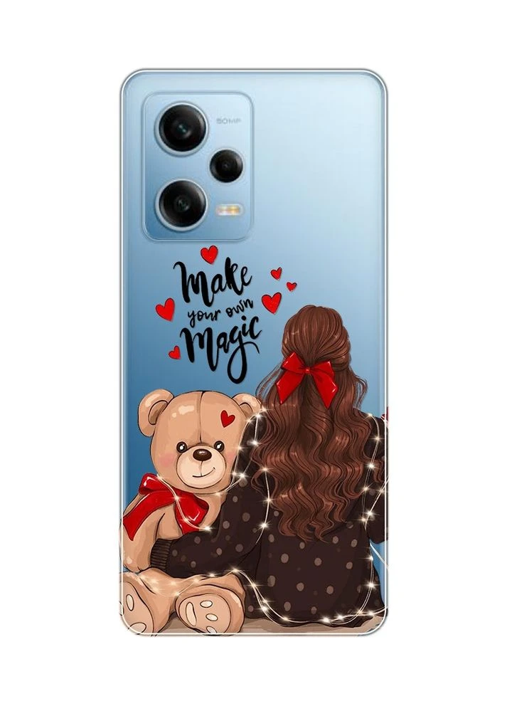 Прозорий чохол на Xiaomi Redmi Note 12 5G:: Дівчина з ведмедиком (принт 188) Creative (360657610)