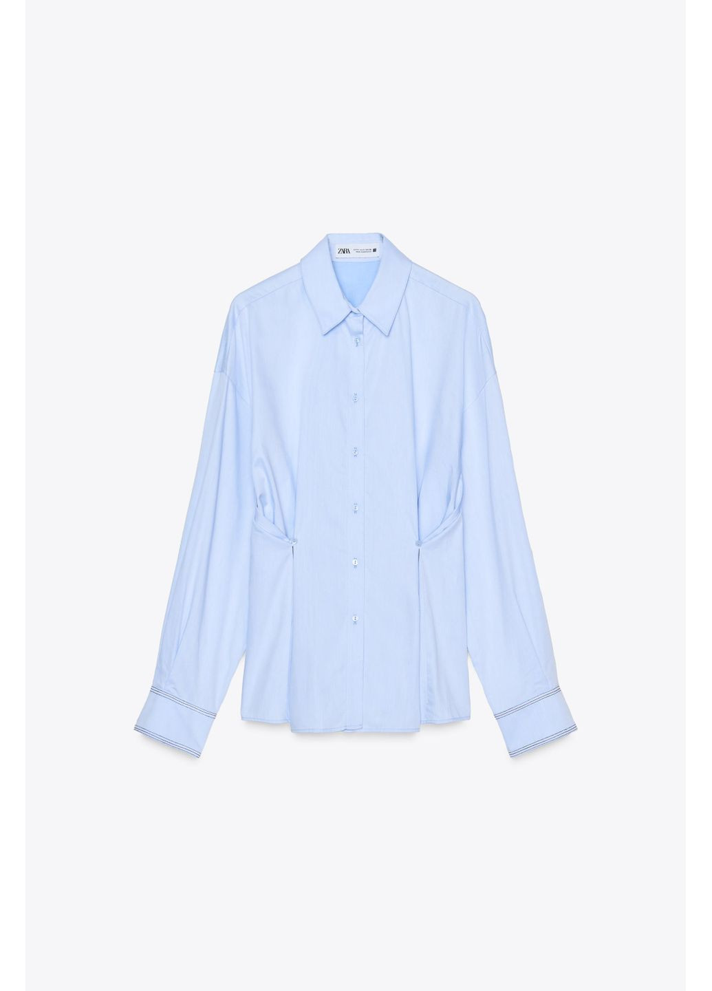 Сорочка-оксфорд з ґудзиками на поясі Zara (354816950)