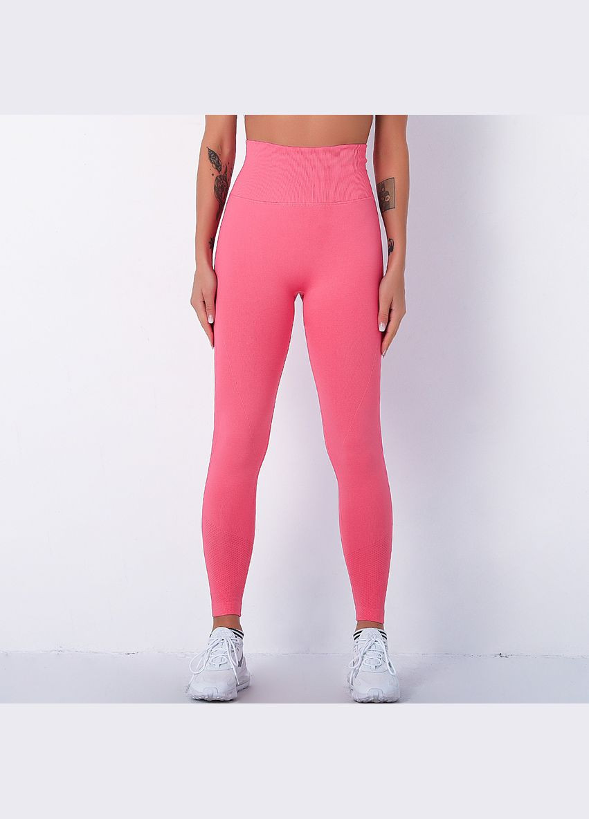 Розовые демисезонные леггинсы женские спортивные Fashion