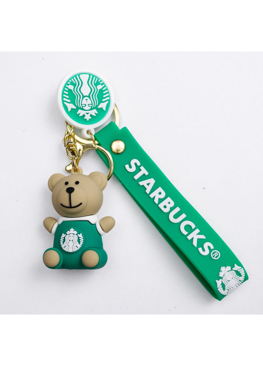 Детский брелок Мишка Старбакс 3.5×4.5 (см) для ключей, на сумку и рюкзак Зеленый HP-55-26BGR Yiwu (371391719)