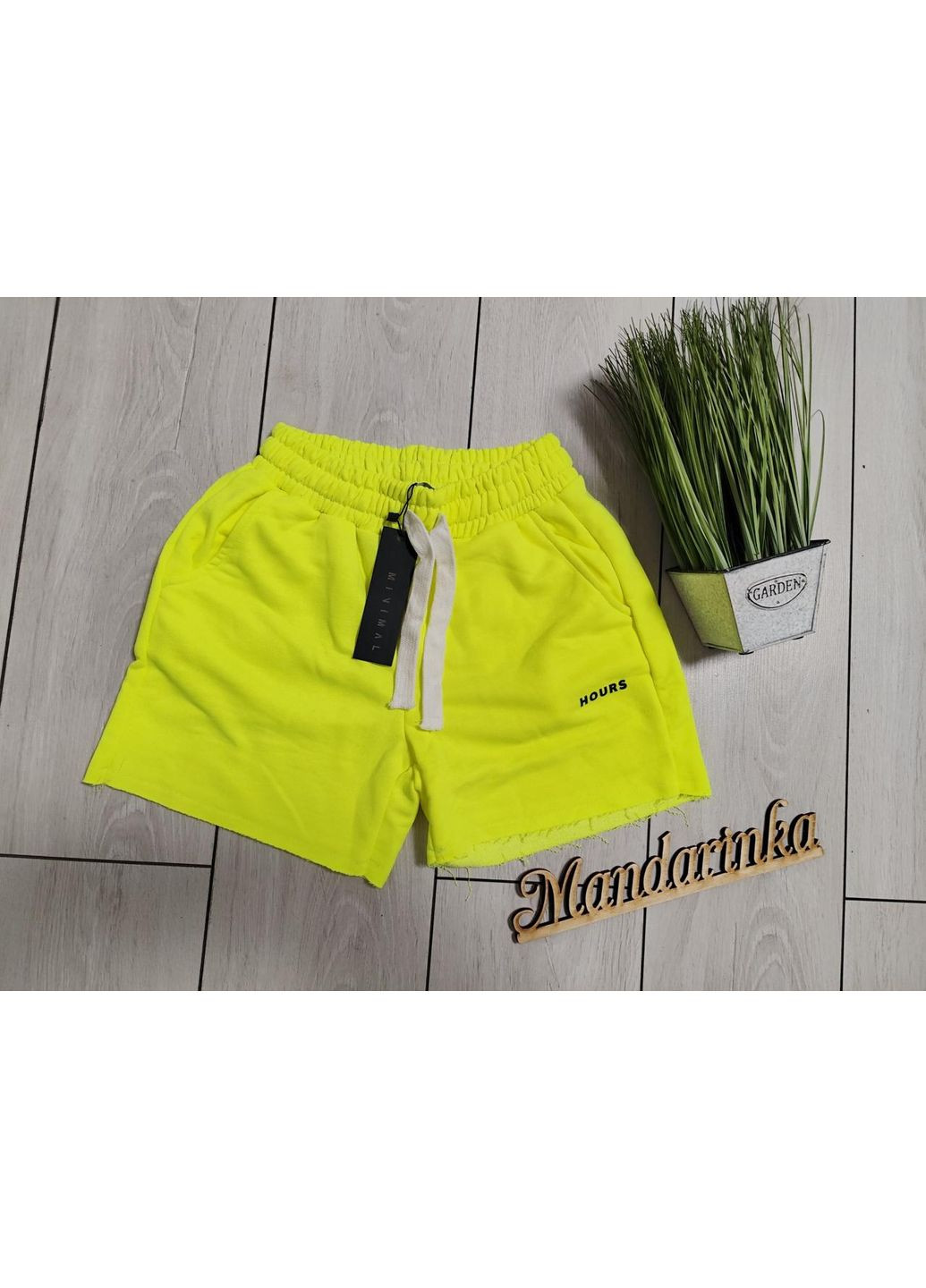 Женские качественные трикотажные летние лимонные желтые шорты С(42) NONA (368778804)