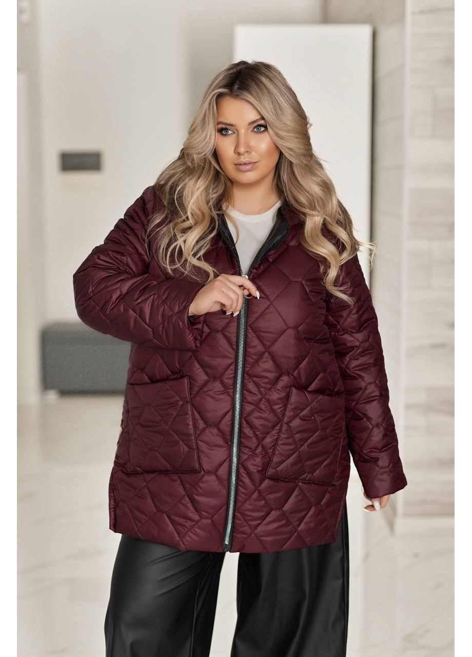Бордовая стеганая зимняя куртка Osoblyva