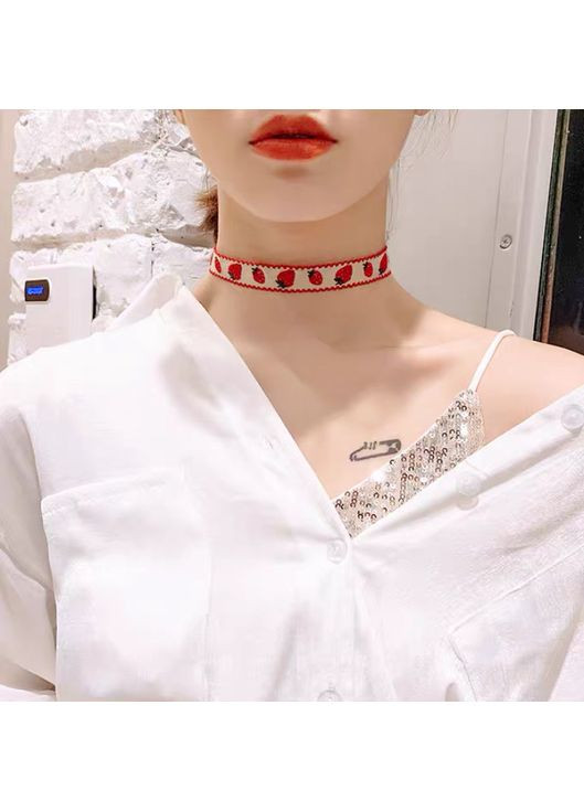 Чокер жіночий на шию милий, з полуничками «Sweet Strawberry» (червоний) China (367623265)