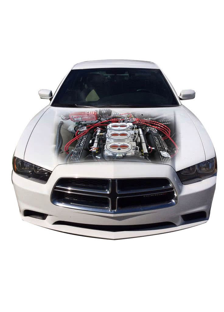 Наклейка на капот 3D TUNING STUDIO Додж двигатель 1300х1600х0.15мм No Brand (362499506)