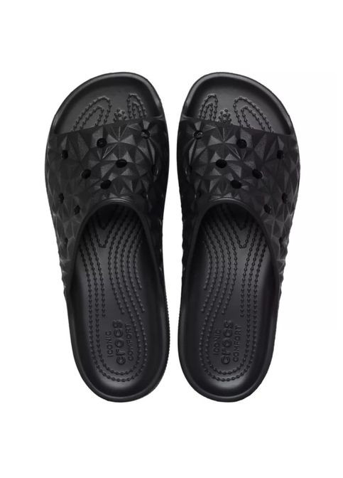 Черные шлепанцы platform geometric slide black 209564 Crocs