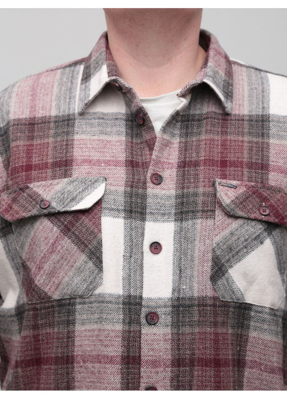 Бордовая повседневный рубашка в клетку Jean Piere