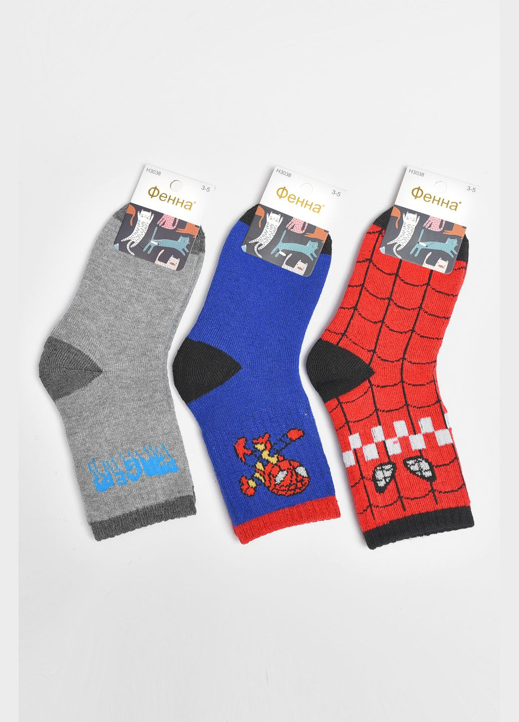 Набір дитячих шкарпеток махрових для хлопчика 3 штуки Let's Shop (304501486)