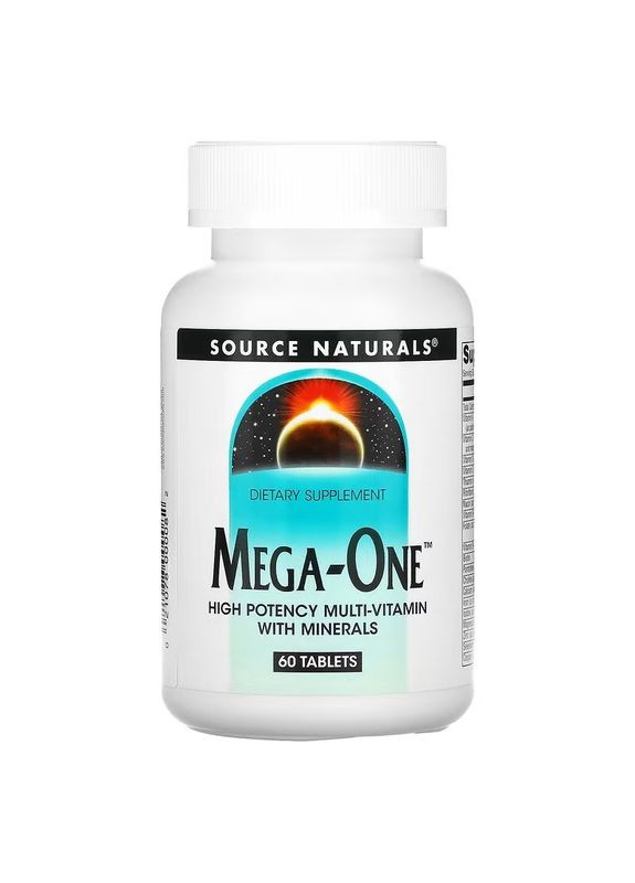 Мультивитамины Mega-One, Multi-Vitamin with Minerals,, по 1 в день, 60 таблеток Source Naturals (362369408)