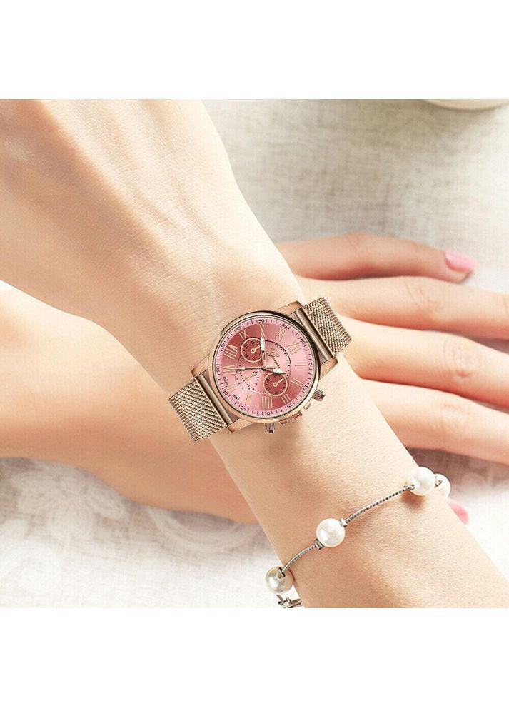 Стильные женские наручные часы «ParisG» (розовый циферблат) China (366874348)